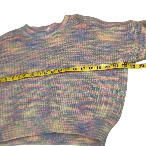 Sienna Sky Women's M Pastel Rainbow Striped Cropped Pullover Sweater - Picture 5 of 9
